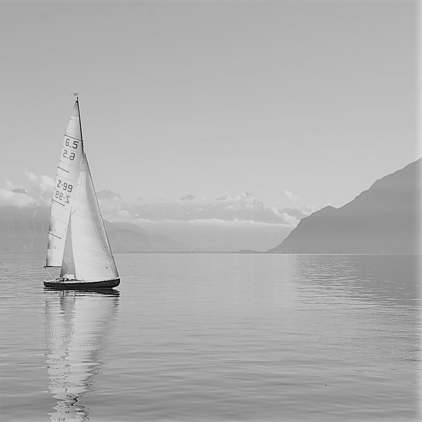 Segelboot ls Sinnbild für einen Motivationsspruch